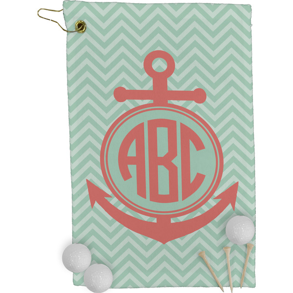 Chevron & Anchor Golf Towel (Personalized)