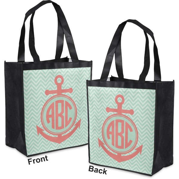 Chevron & Anchor Grocery Bag - Apvl