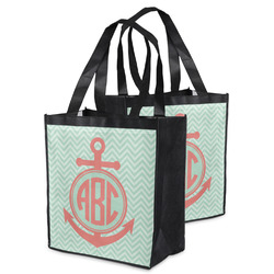 Chevron & Anchor Grocery Bag (Personalized)