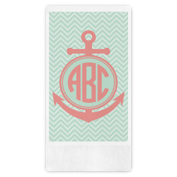 Custom Chevron & Anchor Guest Paper Towels - Full Color (Personalized)