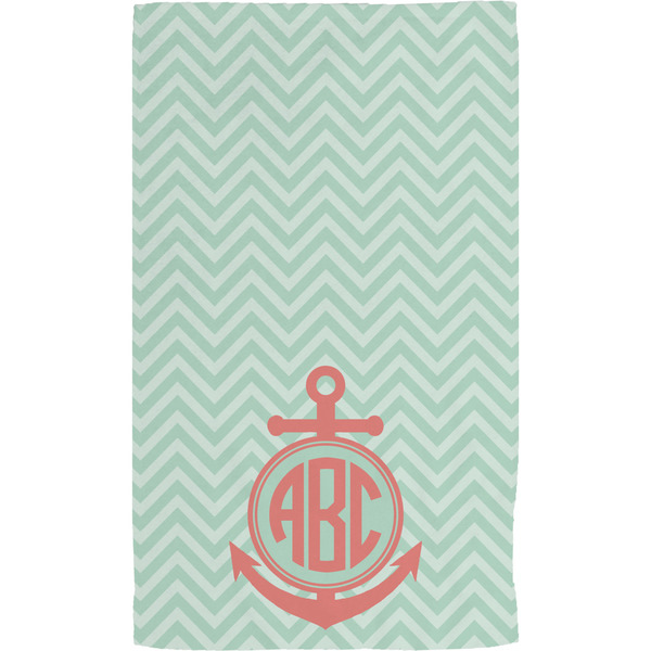 Chevron & Anchor Hand Towel (Personalized) Full