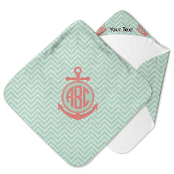 Chevron & Anchor Hooded Baby Towel (Personalized)