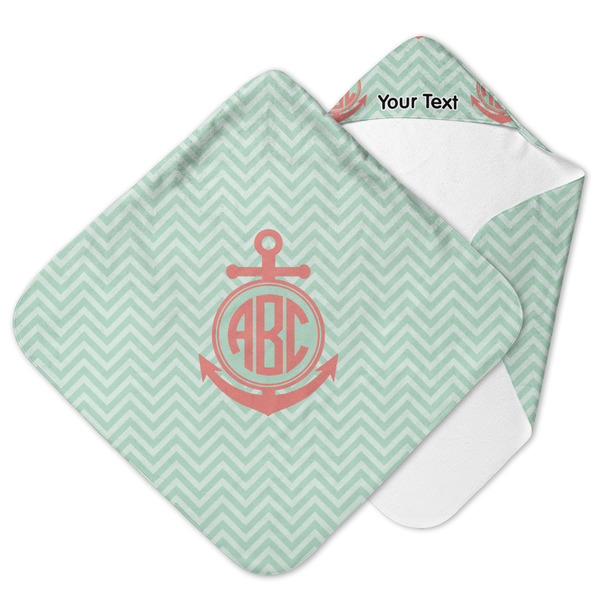 Custom Chevron & Anchor Hooded Baby Towel (Personalized)