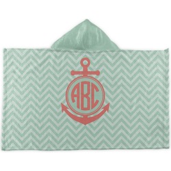 Chevron & Anchor Kids Hooded Towel (Personalized)
