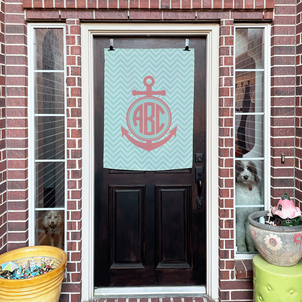 Chevron & Anchor House Flags - Double Sided - (Over the door) LIFESTYLE