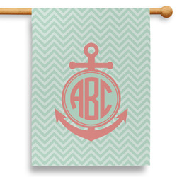 Chevron & Anchor 28" House Flag - Single Sided (Personalized)