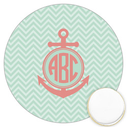 Chevron & Anchor Printed Cookie Topper - 3.25" (Personalized)