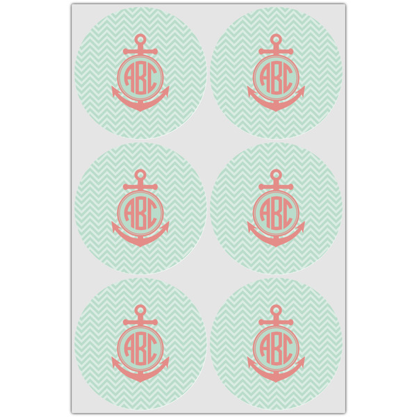 Chevron & Anchor Icing Circle - Large - Set of 6