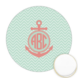 Chevron & Anchor Printed Cookie Topper - 2.5" (Personalized)
