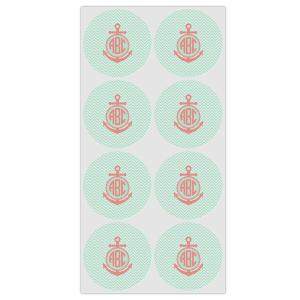 Chevron & Anchor Icing Circle - Medium - Set of 8