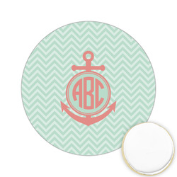 Chevron & Anchor Printed Cookie Topper - 2.15" (Personalized)