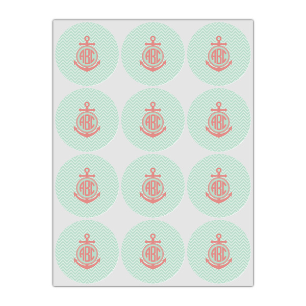 Chevron & Anchor Icing Circle - Small - Set of 12