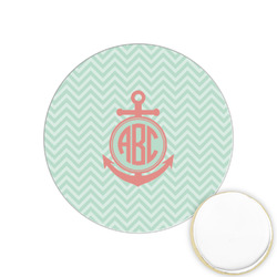 Chevron & Anchor Printed Cookie Topper - 1.25" (Personalized)