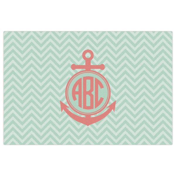 Chevron & Anchor Indoor / Outdoor Rug - 2'x3' - Front Flat