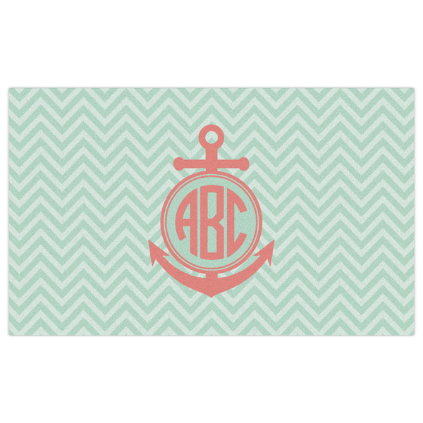 Chevron & Anchor Indoor / Outdoor Rug - 3'x5' - Front Flat