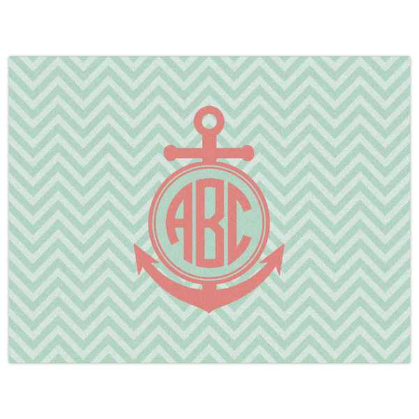 Chevron & Anchor Indoor / Outdoor Rug - 6'x8' - Front Flat