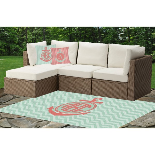 Chevron & Anchor Indoor / Outdoor Rug & Cushions