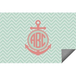 Chevron & Anchor Indoor / Outdoor Rug - 3'x5' (Personalized)