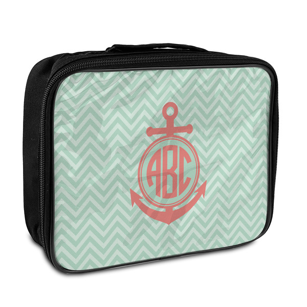 Custom Chevron & Anchor Insulated Lunch Bag (Personalized)