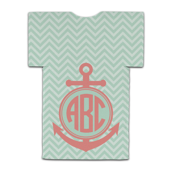 Chevron & Anchor Jersey Bottle Cooler - BACK (flat)