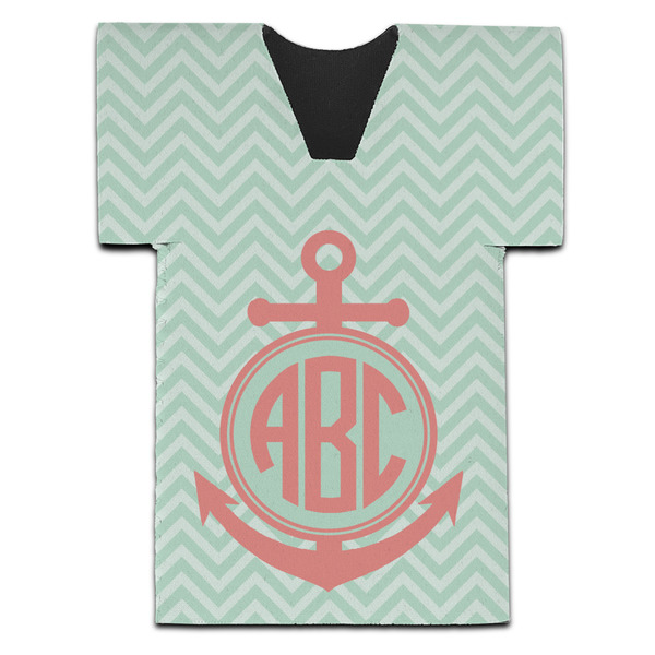 Custom Chevron & Anchor Jersey Bottle Cooler (Personalized)