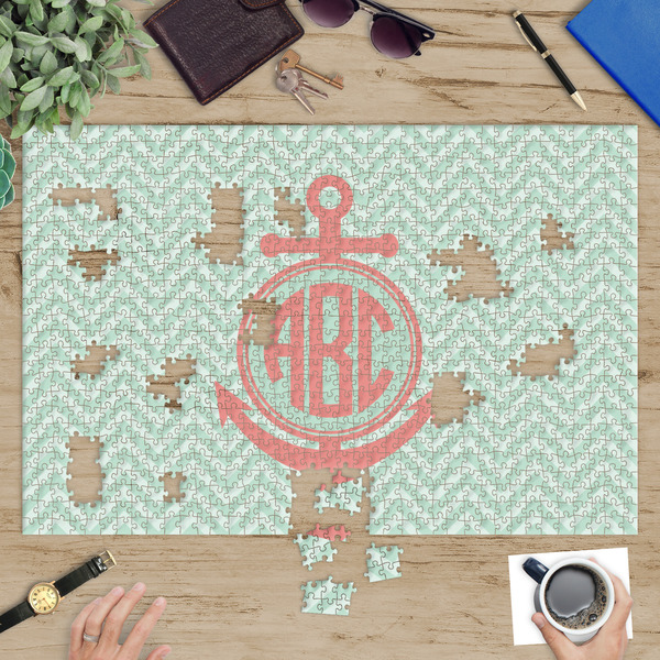 Chevron & Anchor Jigsaw Puzzle 1014 Piece - In Context