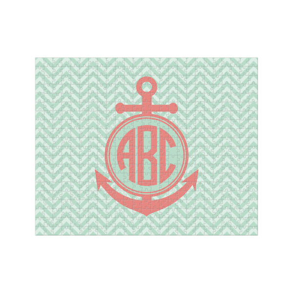 Custom Chevron & Anchor 500 pc Jigsaw Puzzle (Personalized)