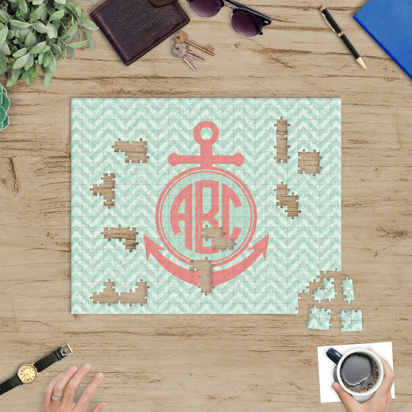 Chevron & Anchor Jigsaw Puzzle 500 Piece - In Context