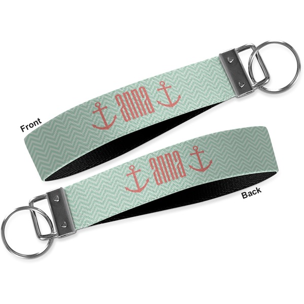 Chevron & Anchor Key-chain - Metal and Nylon - Front and Back