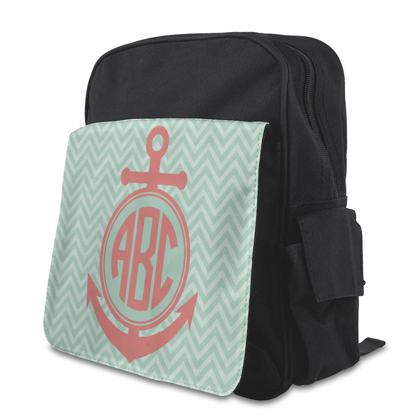 Custom Chevron & Anchor Preschool Backpack (Personalized)