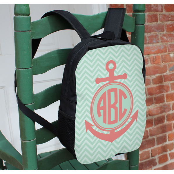 Chevron & Anchor Kids Backpack - In Context