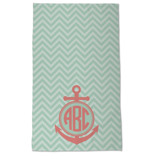 Chevron & Anchor Kitchen Towel - Poly Cotton - Full Front