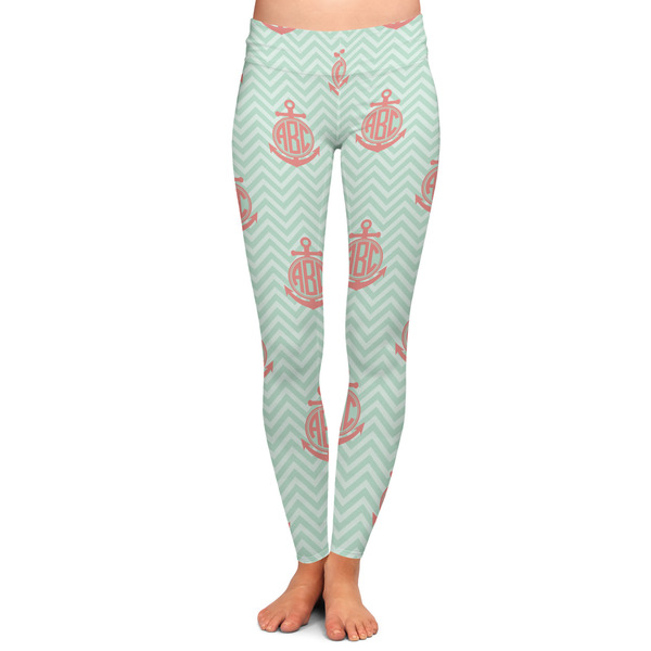 Custom Chevron & Anchor Ladies Leggings - Extra Large (Personalized)