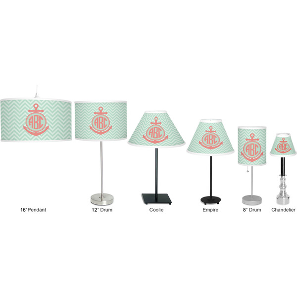 Chevron & Anchor Lamp Full View Size Comparison