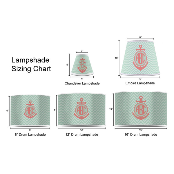 Chevron & Anchor Lampshade Sizing Chart