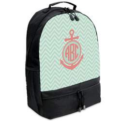 Chevron & Anchor Backpacks - Black (Personalized)
