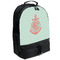 Chevron & Anchor Large Backpack - Black - Angled View