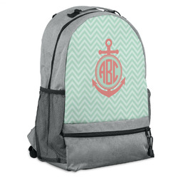 Chevron & Anchor Backpack - Grey (Personalized)