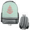 Chevron & Anchor Large Backpack - Gray - Front & Back View