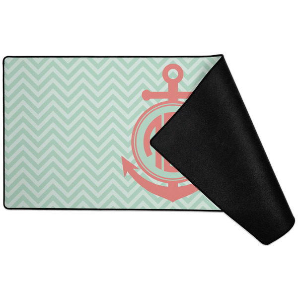 Chevron & Anchor Large Gaming Mats - FRONT W/ FOLD