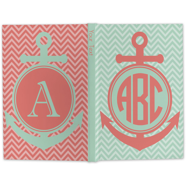 Chevron & Anchor Large Hard Cover Journal - Apvl