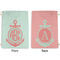 Chevron & Anchor Large Laundry Bag - Front & Back View