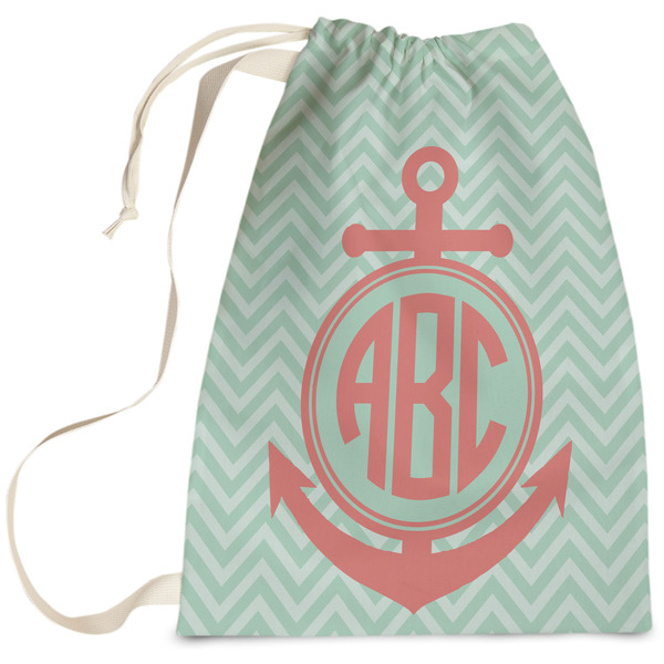 Custom Chevron & Anchor Laundry Bag (Personalized)