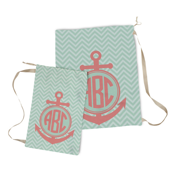 Chevron & Anchor Laundry Bag - Both Bags