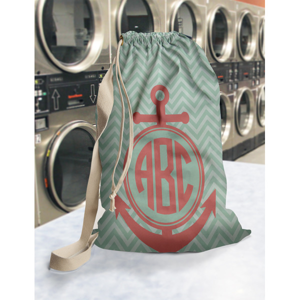Chevron & Anchor Laundry Bag in Laundromat