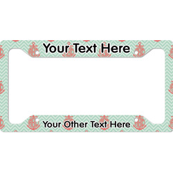 Chevron & Anchor License Plate Frame - Style A (Personalized)