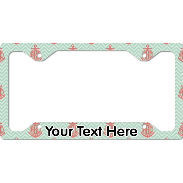 Custom Chevron & Anchor License Plate Frame - Style C (Personalized)