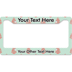 Chevron & Anchor License Plate Frame - Style B (Personalized)