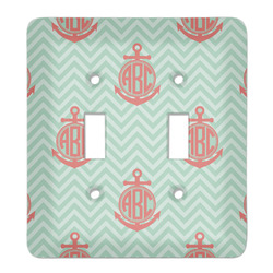 Chevron & Anchor Light Switch Cover (2 Toggle Plate) (Personalized)