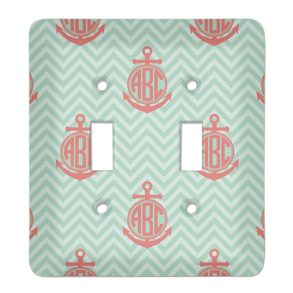 Custom Chevron & Anchor Light Switch Cover (2 Toggle Plate) (Personalized)